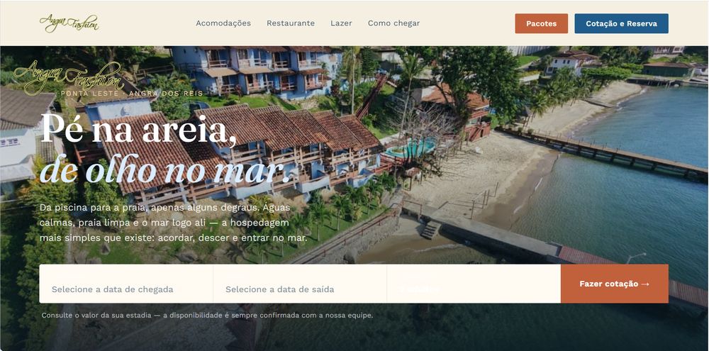 Site da pousada Angra Fashion